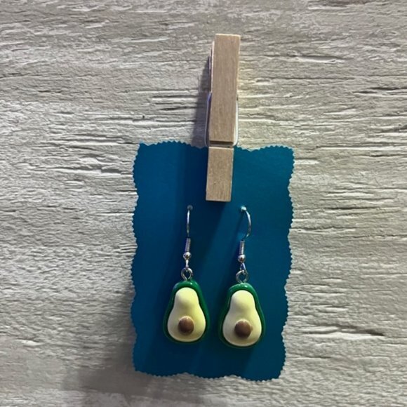 Jewelry - New Avocado Resin Hanging Earrings
